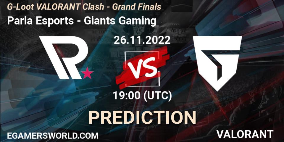 Parla Esports - Giants Gaming: Maç tahminleri. 26.11.22, VALORANT, G-Loot VALORANT Clash - Grand Finals