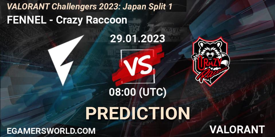 FENNEL - Crazy Raccoon: Maç tahminleri. 29.01.23, VALORANT, VALORANT Challengers 2023: Japan Split 1