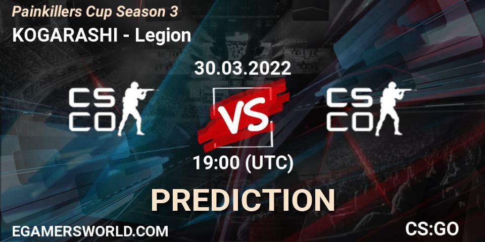 KOGARASHI - Legion: Maç tahminleri. 30.03.2022 at 19:00, Counter-Strike (CS2), Painkillers Cup Season 3