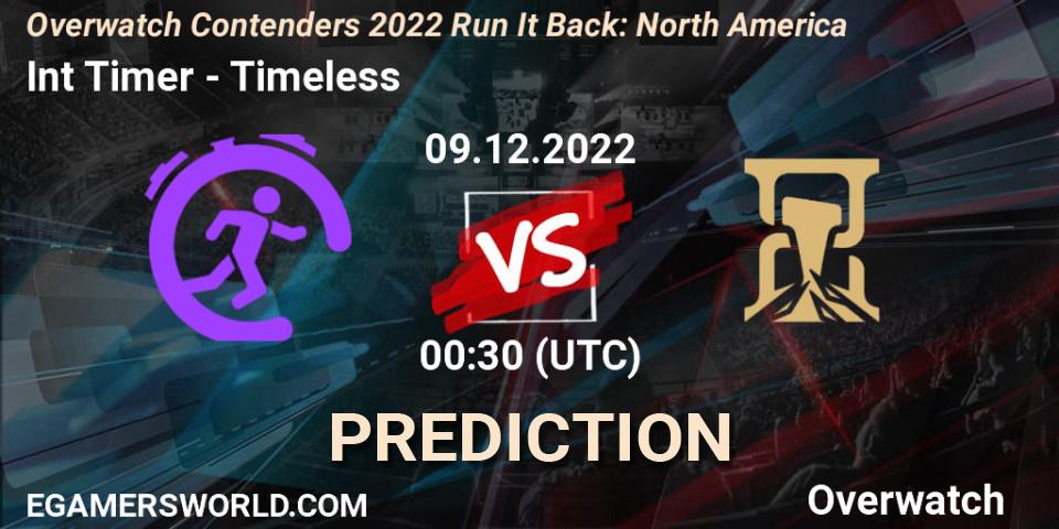 Int Timer - Timeless: Maç tahminleri. 09.12.2022 at 00:30, Overwatch, Overwatch Contenders 2022 Run It Back: North America