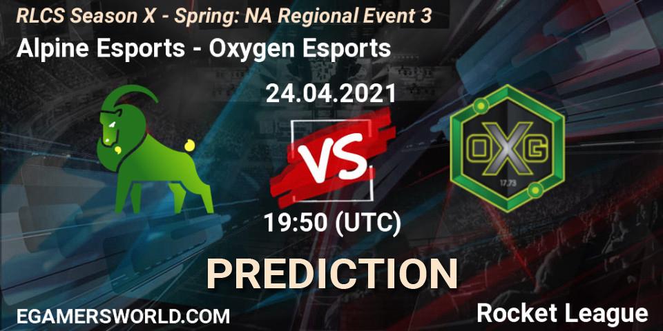 Alpine Esports - Oxygen Esports: Maç tahminleri. 24.04.2021 at 19:35, Rocket League, RLCS Season X - Spring: NA Regional Event 3