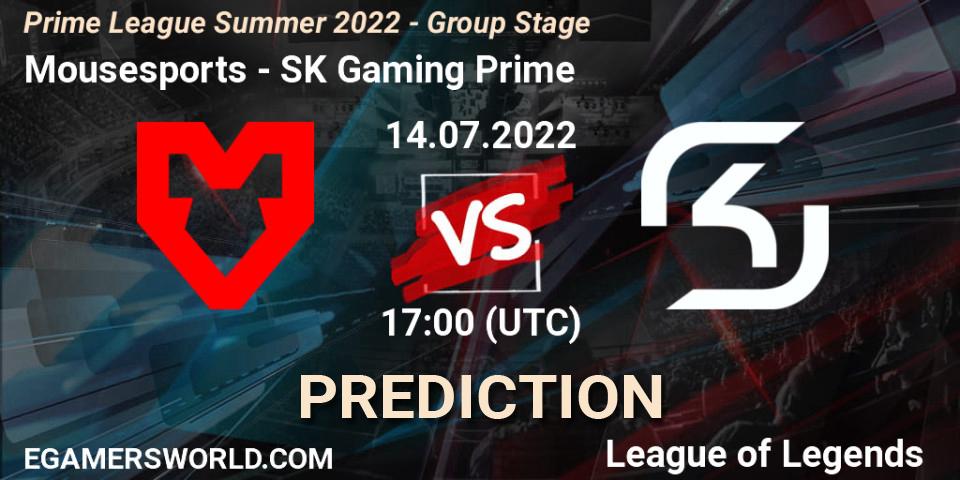 Mousesports - SK Gaming Prime: Maç tahminleri. 14.07.2022 at 17:00, LoL, Prime League Summer 2022 - Group Stage