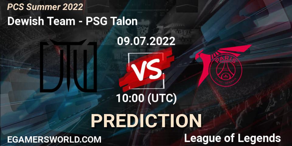 Dewish Team - PSG Talon: Maç tahminleri. 09.07.2022 at 10:00, LoL, PCS Summer 2022