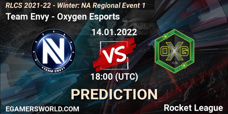 Team Envy - Oxygen Esports: Maç tahminleri. 14.01.2022 at 18:00, Rocket League, RLCS 2021-22 - Winter: NA Regional Event 1