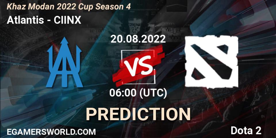 Atlantis - CIINX: Maç tahminleri. 20.08.2022 at 06:00, Dota 2, Khaz Modan 2022 Cup Season 4