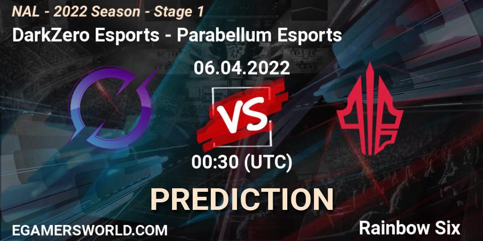 DarkZero Esports - Parabellum Esports: Maç tahminleri. 06.04.2022 at 00:30, Rainbow Six, NAL - Season 2022 - Stage 1
