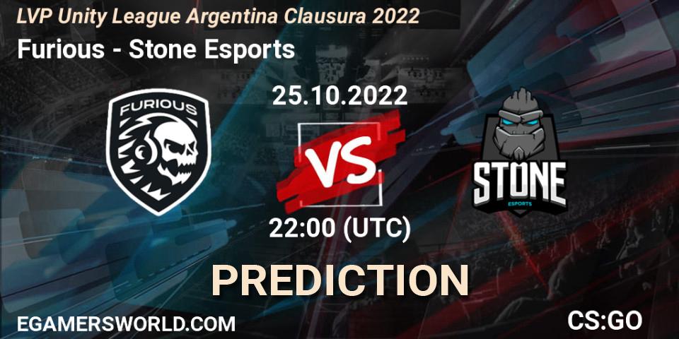 Furious - Stone Esports: Maç tahminleri. 25.10.2022 at 22:00, Counter-Strike (CS2), LVP Unity League Argentina Clausura 2022