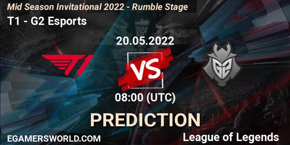 T1 - G2 Esports: Maç tahminleri. 20.05.2022 at 08:00, LoL, Mid Season Invitational 2022 - Rumble Stage