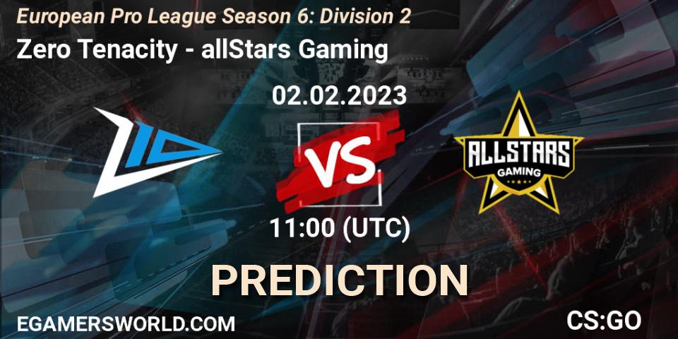 Zero Tenacity - allStars Gaming: Maç tahminleri. 02.02.23, CS2 (CS:GO), European Pro League Season 6: Division 2