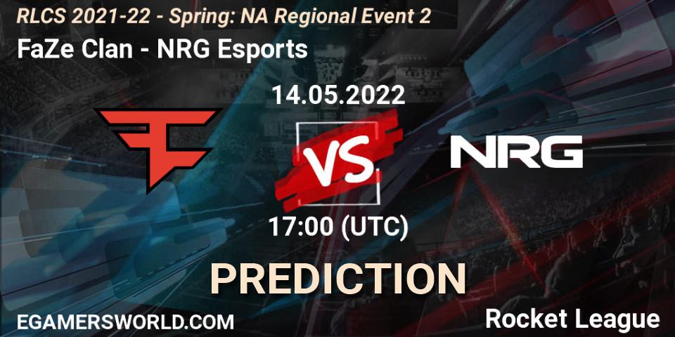 FaZe Clan - NRG Esports: Maç tahminleri. 14.05.22, Rocket League, RLCS 2021-22 - Spring: NA Regional Event 2