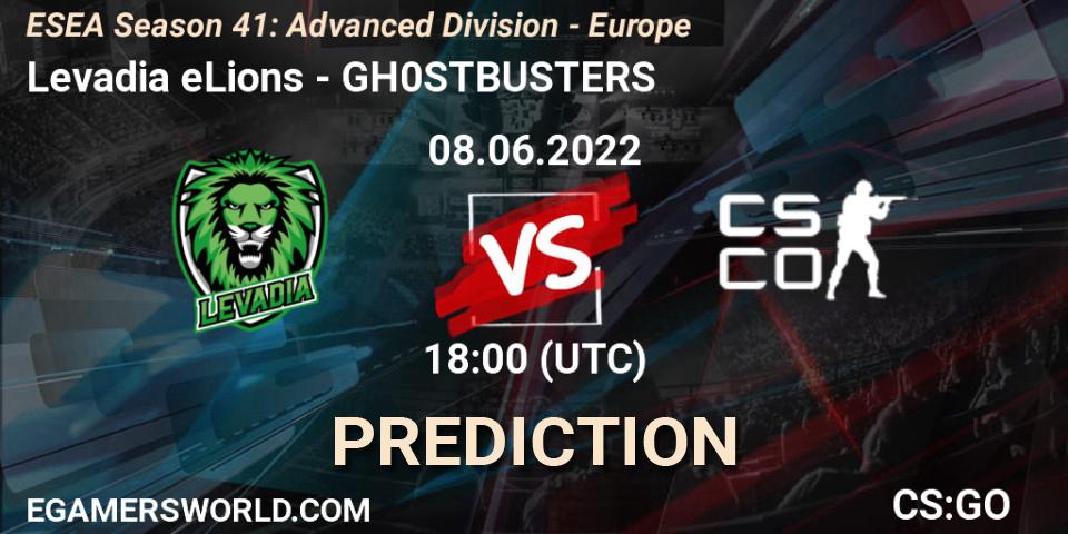 Levadia eLions - GH0STBUSTERS: Maç tahminleri. 08.06.2022 at 18:00, Counter-Strike (CS2), ESEA Season 41: Advanced Division - Europe