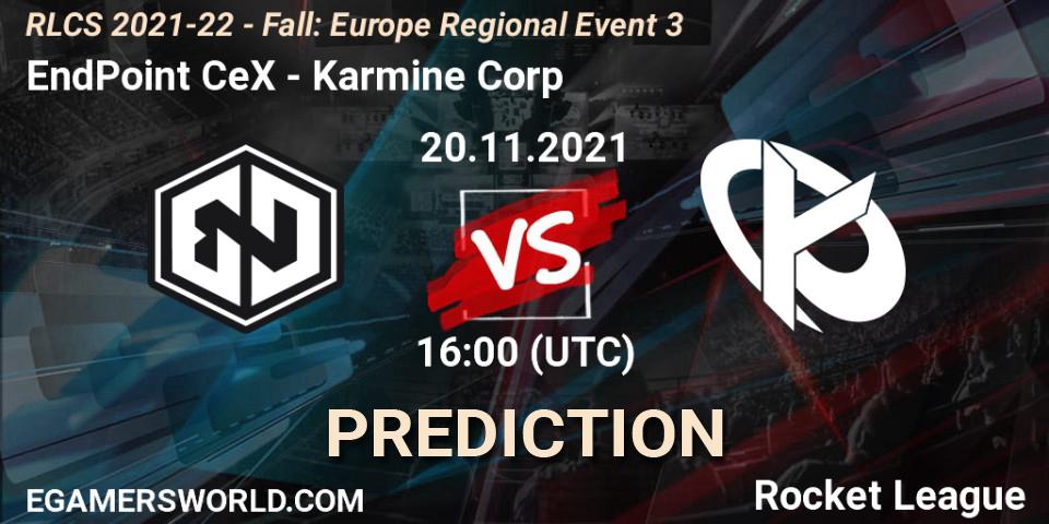 EndPoint CeX - Karmine Corp: Maç tahminleri. 20.11.2021 at 16:00, Rocket League, RLCS 2021-22 - Fall: Europe Regional Event 3
