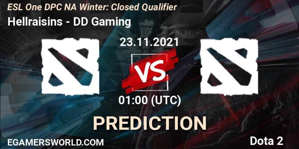 Hellraisins - DD Gaming: Maç tahminleri. 23.11.2021 at 01:04, Dota 2, DPC 2022 Season 1: North America - Closed Qualifier (ESL One Winter 2021)