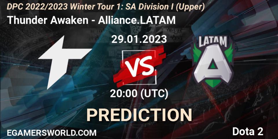 Thunder Awaken - Alliance.LATAM: Maç tahminleri. 29.01.23, Dota 2, DPC 2022/2023 Winter Tour 1: SA Division I (Upper) 