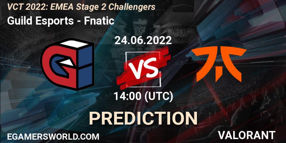 Guild Esports - Fnatic: Maç tahminleri. 24.06.2022 at 14:05, VALORANT, VCT 2022: EMEA Stage 2 Challengers