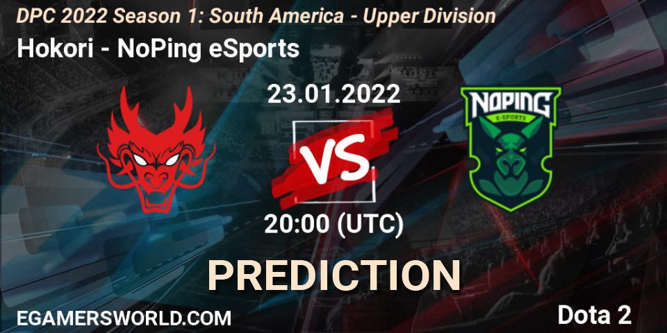 Hokori - NoPing eSports: Maç tahminleri. 23.01.2022 at 20:03, Dota 2, DPC 2022 Season 1: South America - Upper Division