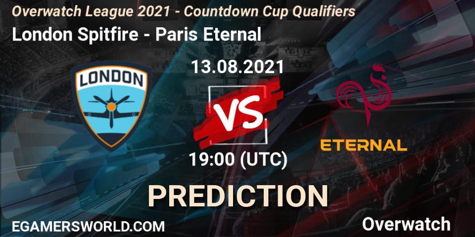 London Spitfire - Paris Eternal: Maç tahminleri. 13.08.21, Overwatch, Overwatch League 2021 - Countdown Cup Qualifiers