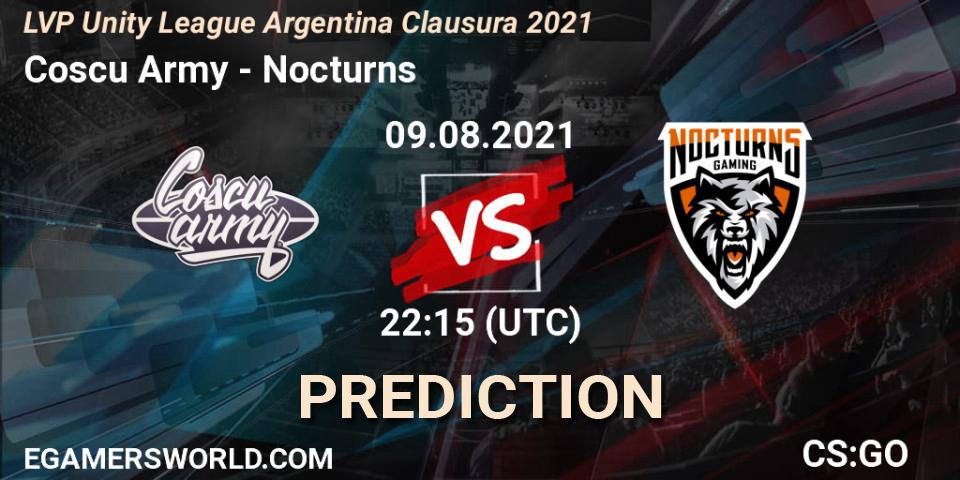 Coscu Army - Nocturns: Maç tahminleri. 09.08.2021 at 22:30, Counter-Strike (CS2), LVP Unity League Argentina Clausura 2021