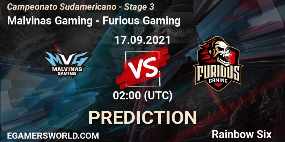 Malvinas Gaming - Furious Gaming: Maç tahminleri. 17.09.2021 at 00:00, Rainbow Six, Campeonato Sudamericano - Stage 3