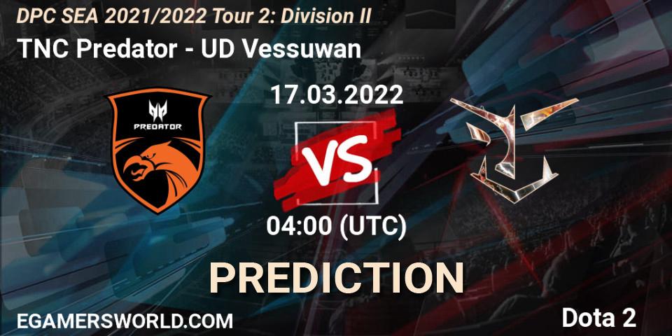 TNC Predator - UD Vessuwan: Maç tahminleri. 21.03.2022 at 13:00, Dota 2, DPC 2021/2022 Tour 2: SEA Division II (Lower)