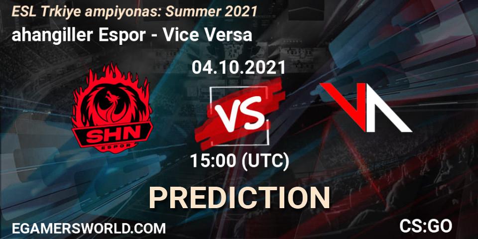 Şahangiller Espor - Vice Versa: Maç tahminleri. 04.10.2021 at 15:00, Counter-Strike (CS2), ESL Türkiye Şampiyonası: Summer 2021