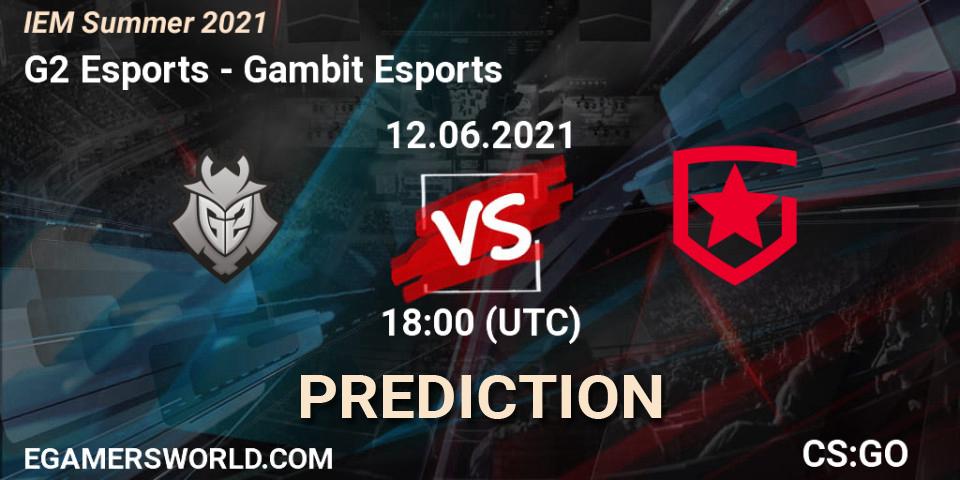 G2 Esports - Gambit Esports: Maç tahminleri. 12.06.2021 at 18:40, Counter-Strike (CS2), IEM Summer 2021