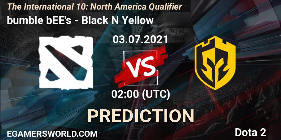 bumble bEE's - Black N Yellow: Maç tahminleri. 03.07.2021 at 00:31, Dota 2, The International 10: North America Qualifier