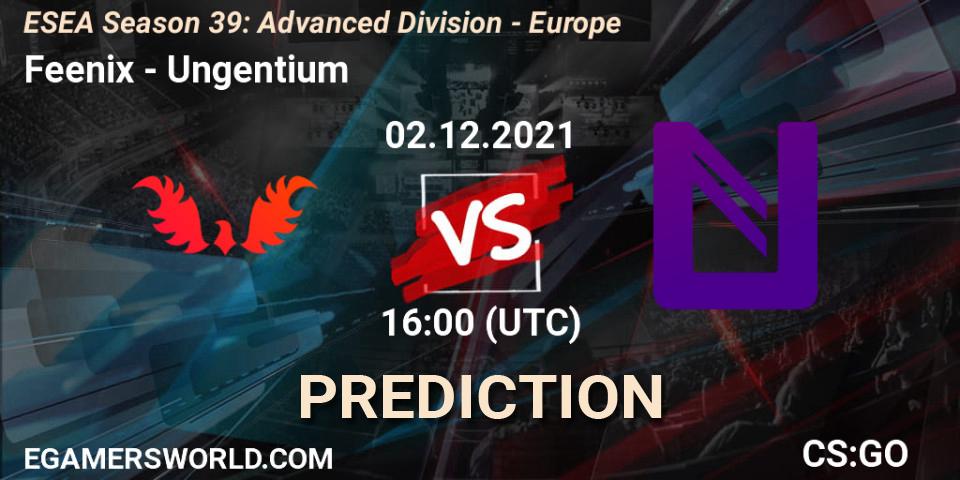 Feenix - Ungentium: Maç tahminleri. 02.12.2021 at 16:00, Counter-Strike (CS2), ESEA Season 39: Advanced Division - Europe