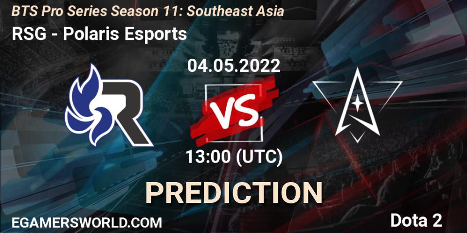 RSG - Polaris Esports: Maç tahminleri. 04.05.2022 at 13:21, Dota 2, BTS Pro Series Season 11: Southeast Asia