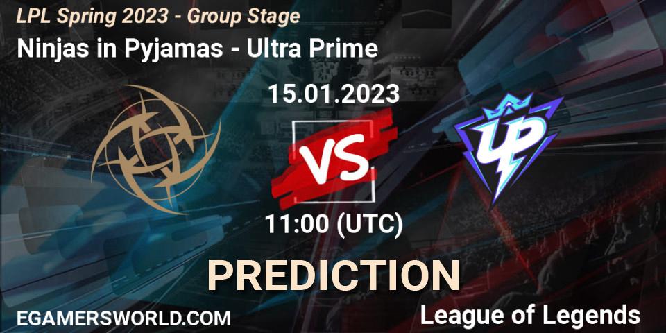 Ninjas in Pyjamas - Ultra Prime: Maç tahminleri. 15.01.2023 at 12:00, LoL, LPL Spring 2023 - Group Stage