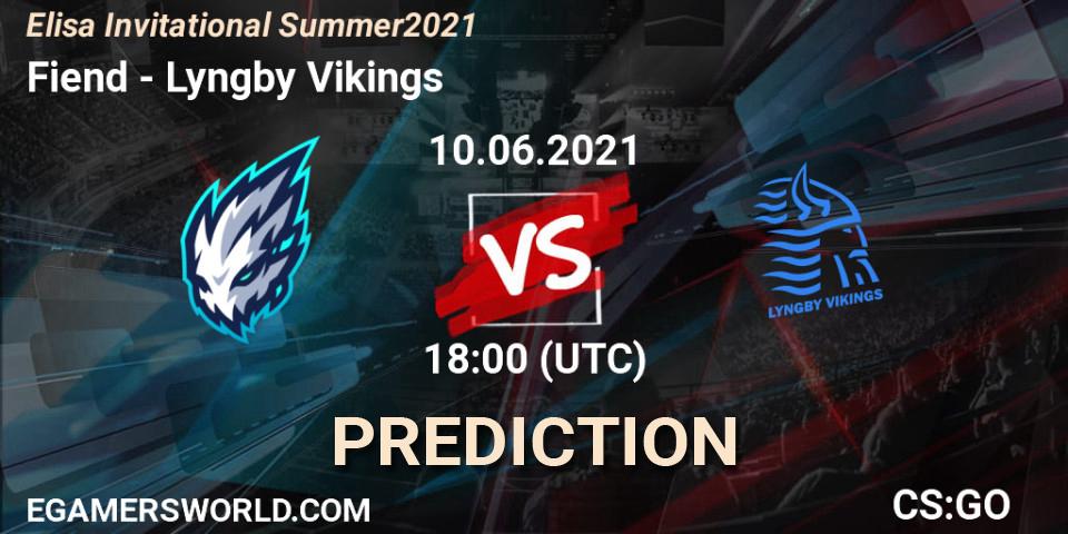 Fiend - Lyngby Vikings: Maç tahminleri. 10.06.2021 at 18:00, Counter-Strike (CS2), Elisa Invitational Summer 2021