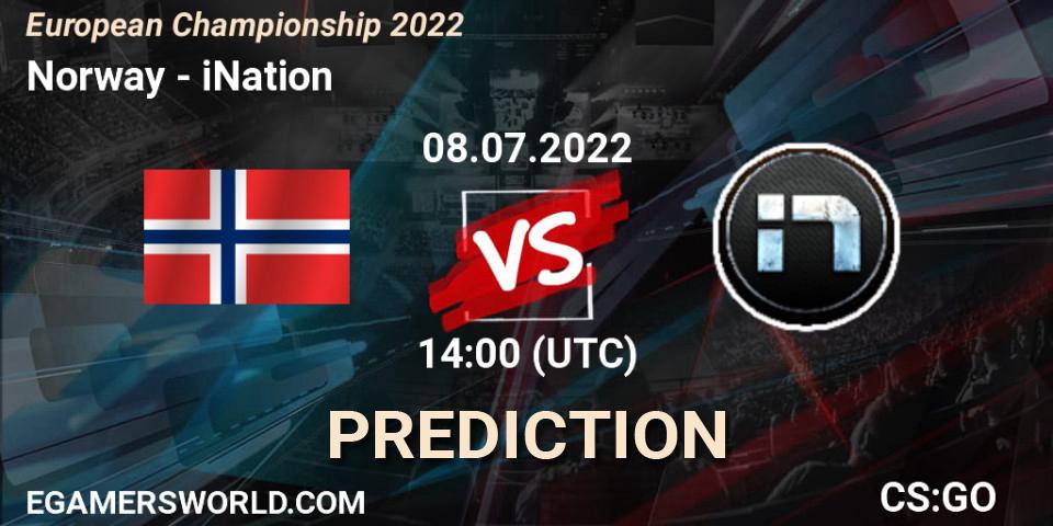 Norway - iNation: Maç tahminleri. 08.07.2022 at 14:00, Counter-Strike (CS2), European Championship 2022