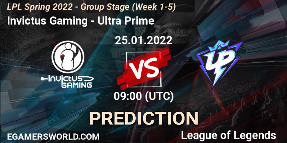 Invictus Gaming - Ultra Prime: Maç tahminleri. 25.01.2022 at 09:00, LoL, LPL Spring 2022 - Group Stage (Week 1-5)