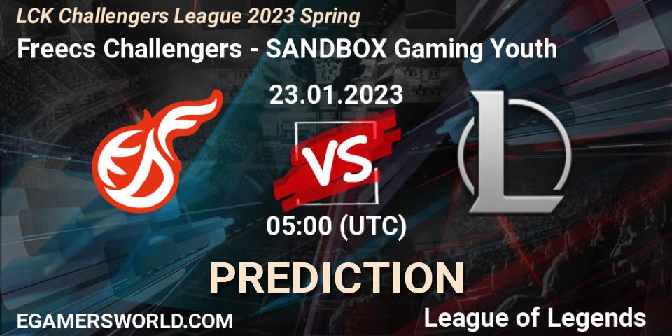 Freecs Challengers - SANDBOX Gaming Youth: Maç tahminleri. 23.01.23, LoL, LCK Challengers League 2023 Spring