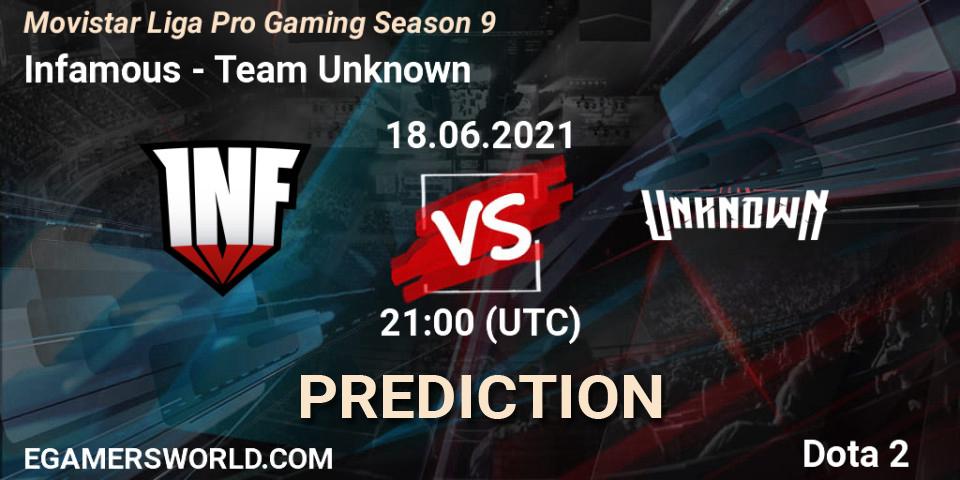 Infamous - Team Unknown: Maç tahminleri. 18.06.2021 at 21:00, Dota 2, Movistar Liga Pro Gaming Season 9