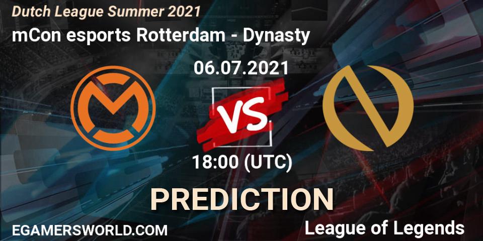 mCon esports Rotterdam - Dynasty: Maç tahminleri. 06.07.2021 at 18:00, LoL, Dutch League Summer 2021