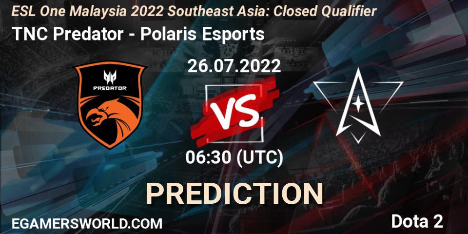 TNC Predator - Polaris Esports: Maç tahminleri. 26.07.2022 at 06:31, Dota 2, ESL One Malaysia 2022 Southeast Asia: Closed Qualifier