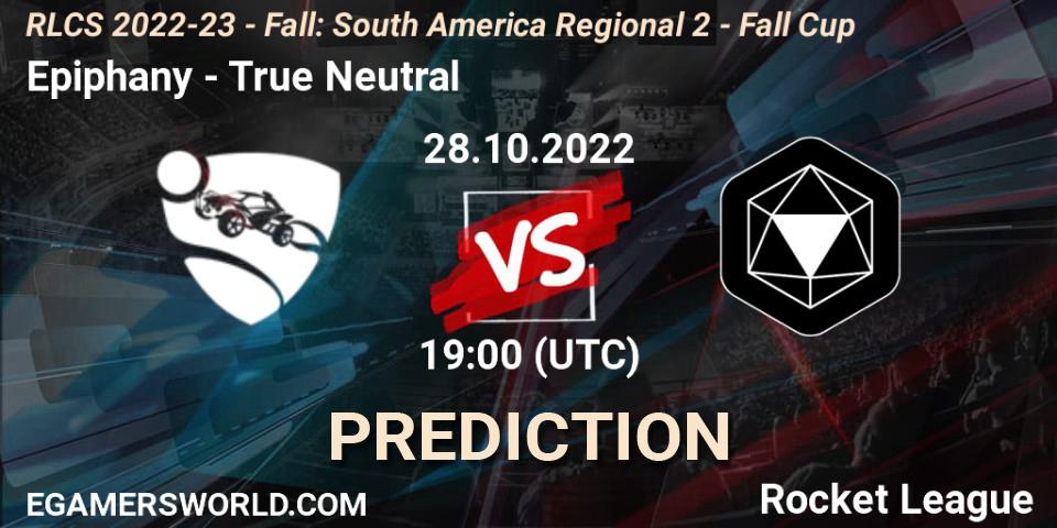 Epiphany - True Neutral: Maç tahminleri. 28.10.2022 at 19:00, Rocket League, RLCS 2022-23 - Fall: South America Regional 2 - Fall Cup