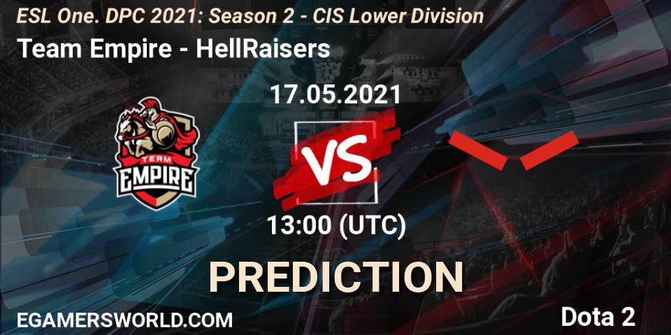 Team Empire - HellRaisers: Maç tahminleri. 17.05.2021 at 12:55, Dota 2, ESL One. DPC 2021: Season 2 - CIS Lower Division