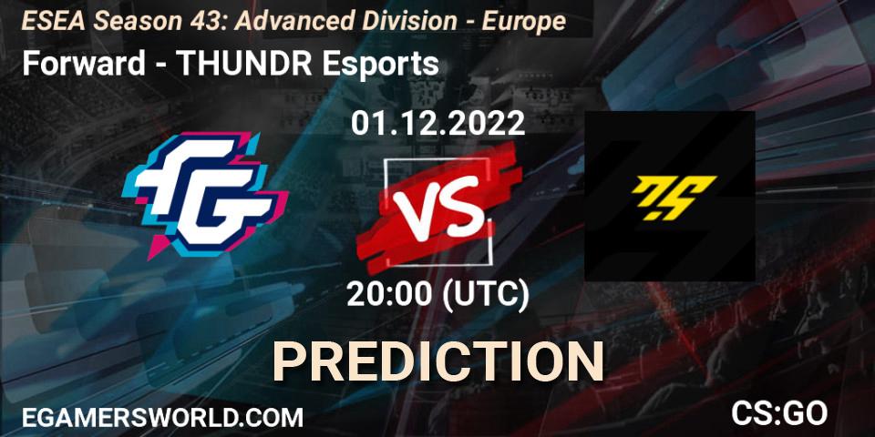 Forward - THUNDR Esports: Maç tahminleri. 01.12.22, CS2 (CS:GO), ESEA Season 43: Advanced Division - Europe