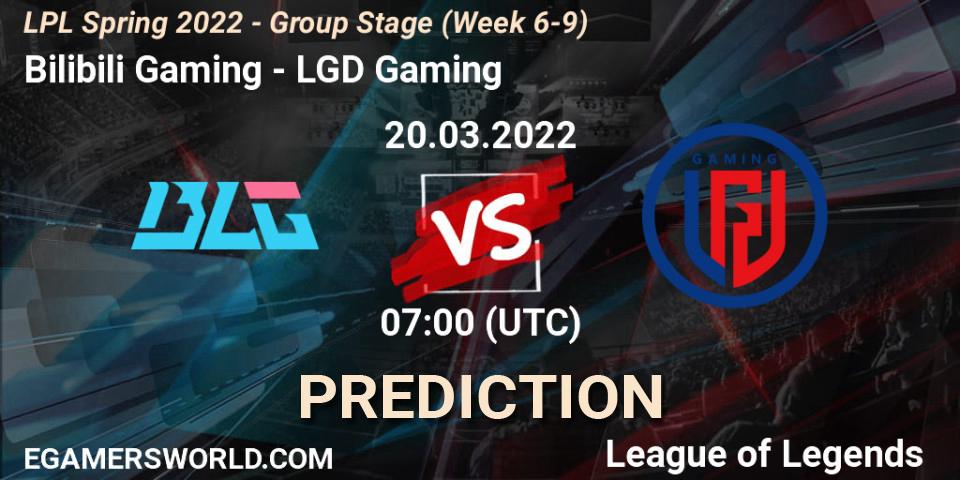 Bilibili Gaming - LGD Gaming: Maç tahminleri. 20.03.2022 at 07:00, LoL, LPL Spring 2022 - Group Stage (Week 6-9)