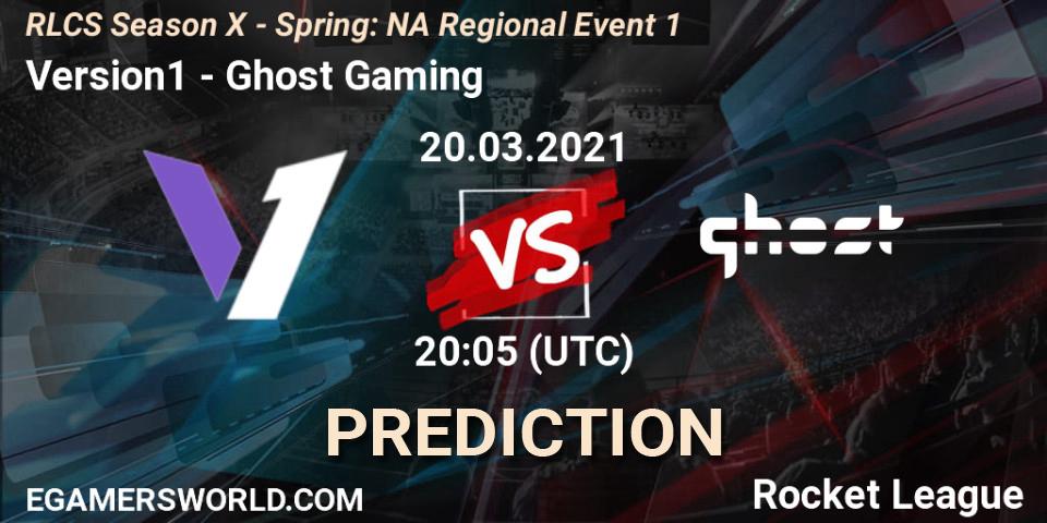 Version1 - Ghost Gaming: Maç tahminleri. 20.03.2021 at 19:55, Rocket League, RLCS Season X - Spring: NA Regional Event 1