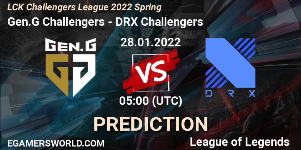 Gen.G Challengers - DRX Challengers: Maç tahminleri. 28.01.2022 at 05:00, LoL, LCK Challengers League 2022 Spring