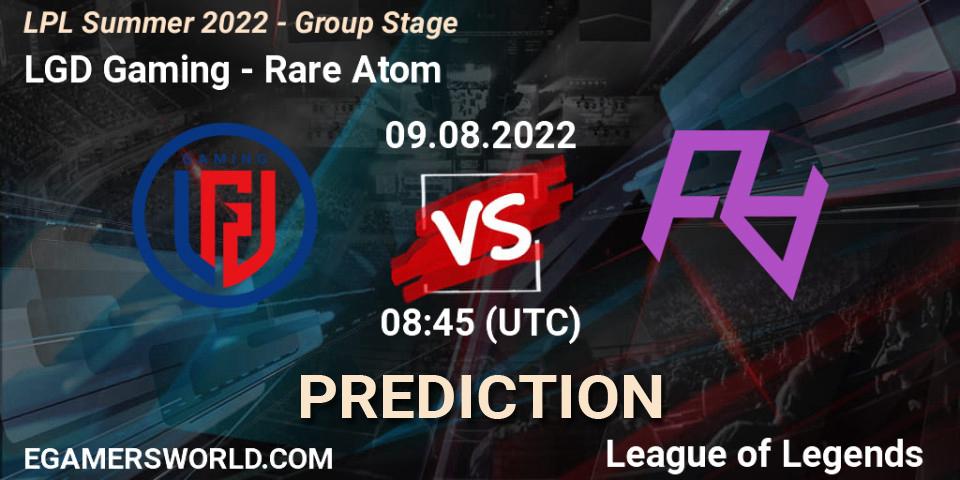 LGD Gaming - Rare Atom: Maç tahminleri. 09.08.22, LoL, LPL Summer 2022 - Group Stage