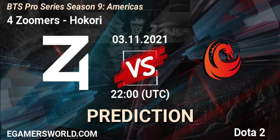 4 Zoomers - Hokori: Maç tahminleri. 03.11.2021 at 22:03, Dota 2, BTS Pro Series Season 9: Americas
