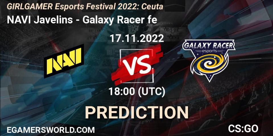 NAVI Javelins - Galaxy Racer fe: Maç tahminleri. 17.11.2022 at 18:00, Counter-Strike (CS2), GIRLGAMER Esports Festival 2022: Ceuta