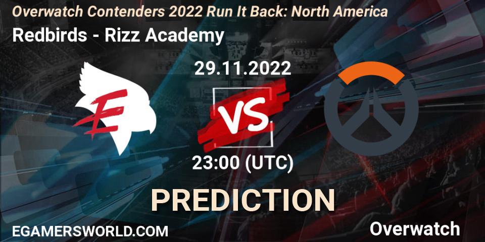 Redbirds - Rizz Academy: Maç tahminleri. 08.12.2022 at 23:00, Overwatch, Overwatch Contenders 2022 Run It Back: North America