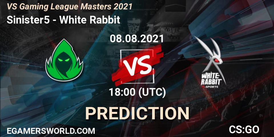 Sinister5 - White Rabbit: Maç tahminleri. 08.08.21, CS2 (CS:GO), VS Gaming League Masters 2021