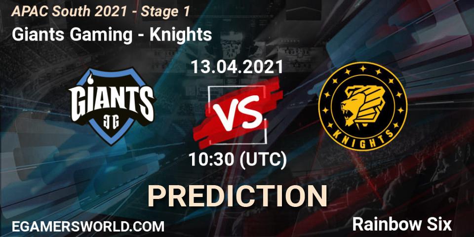 Giants Gaming - Knights: Maç tahminleri. 13.04.21, Rainbow Six, APAC South 2021 - Stage 1
