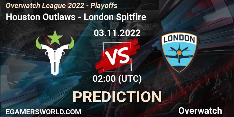 Houston Outlaws - London Spitfire: Maç tahminleri. 03.11.22, Overwatch, Overwatch League 2022 - Playoffs